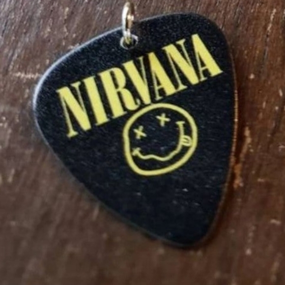 New Handmade 80's 90's Favorite Rock n Roll Band Guitar Pic Silver Earrings - Picture 13 of 15